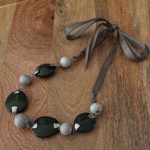 Elegant Green and Silver Necklace